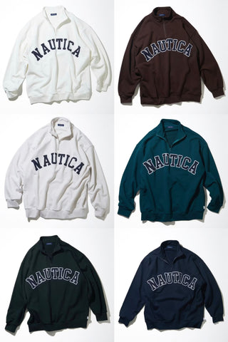[PRE ORDER]-NAUTICA JP Arch Logo Cadet Collar Sweatshirt