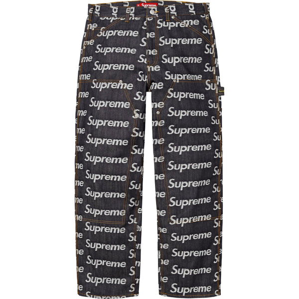 SUPREME JACQUARD LOGOS DOUBLE KNEE DENIM JEAN