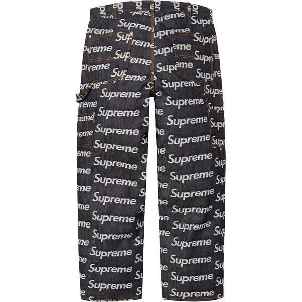 SUPREME JACQUARD LOGOS DOUBLE KNEE DENIM JEAN