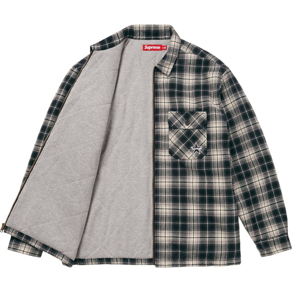 SUPREME THERMAL LINED ZIP UP FLANNEL SHIRT