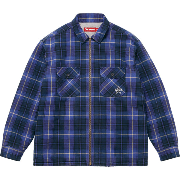 SUPREME THERMAL LINED ZIP UP FLANNEL SHIRT