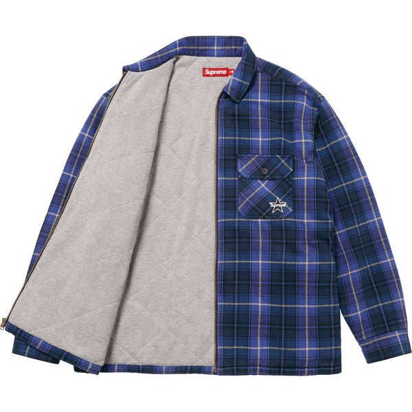 SUPREME THERMAL LINED ZIP UP FLANNEL SHIRT