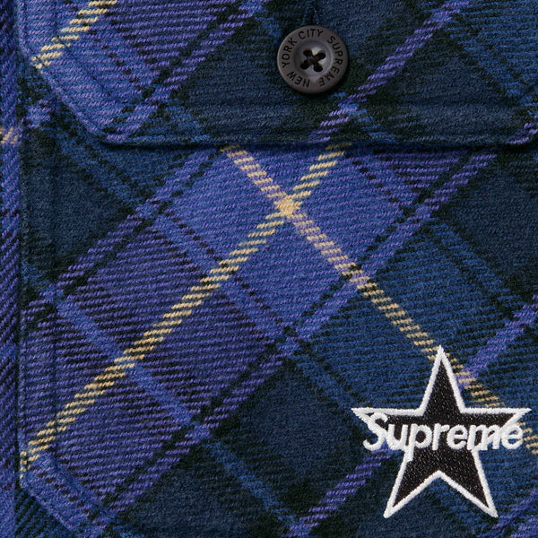 SUPREME THERMAL LINED ZIP UP FLANNEL SHIRT