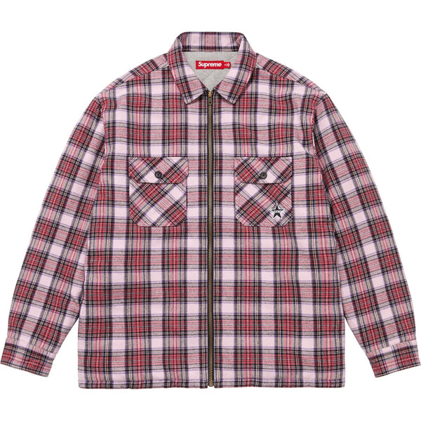 SUPREME THERMAL LINED ZIP UP FLANNEL SHIRT