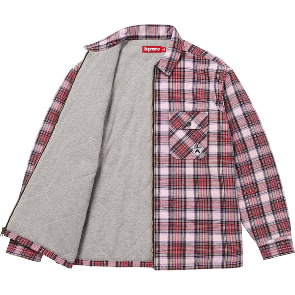 SUPREME THERMAL LINED ZIP UP FLANNEL SHIRT