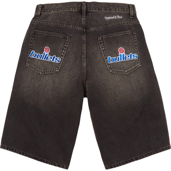 SUPREME MITCHELL & NESS WASHINGTON BULLETS BAGGY DENIM SHORT
