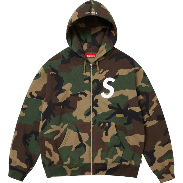 SUPREME S LOGO ZIP UP HOODED SWEATSHIRT FW25