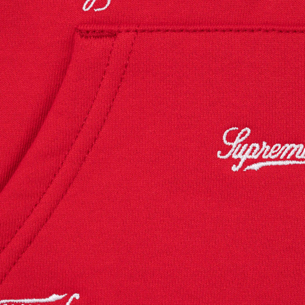 SUPREME REPEAT SCRIPT ZIP UP HOODED SWEATSHIRT