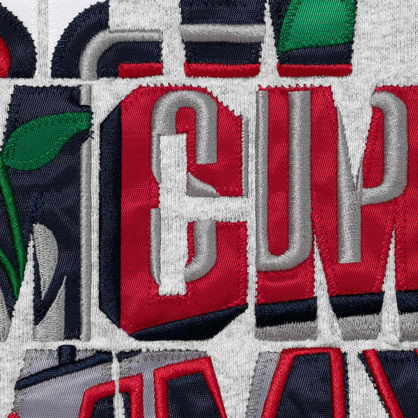 SUPREME BLESSED APPLIQUE ZIP UP HOODED SWEATSHIRT
