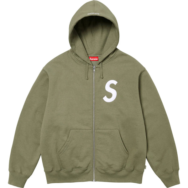 SUPREME S LOGO ZIP UP HOODED SWEATSHIRT