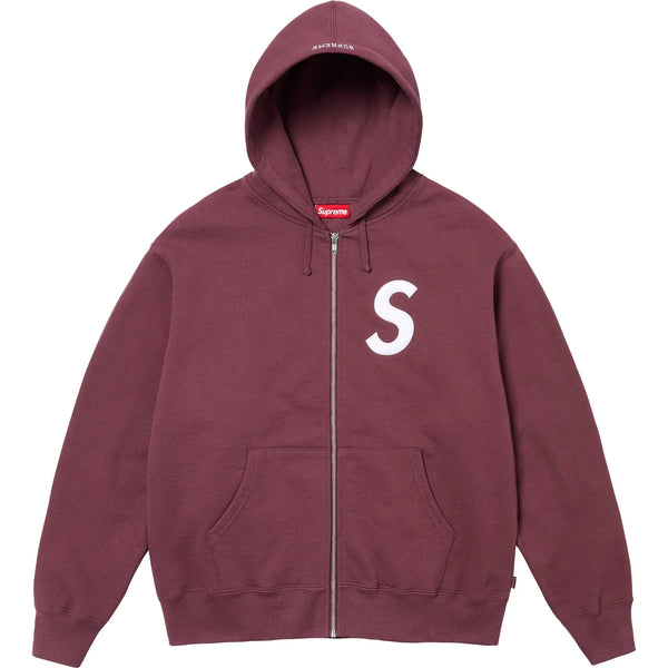 SUPREME S LOGO ZIP UP HOODED SWEATSHIRT