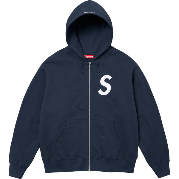 SUPREME S LOGO ZIP UP HOODED SWEATSHIRT