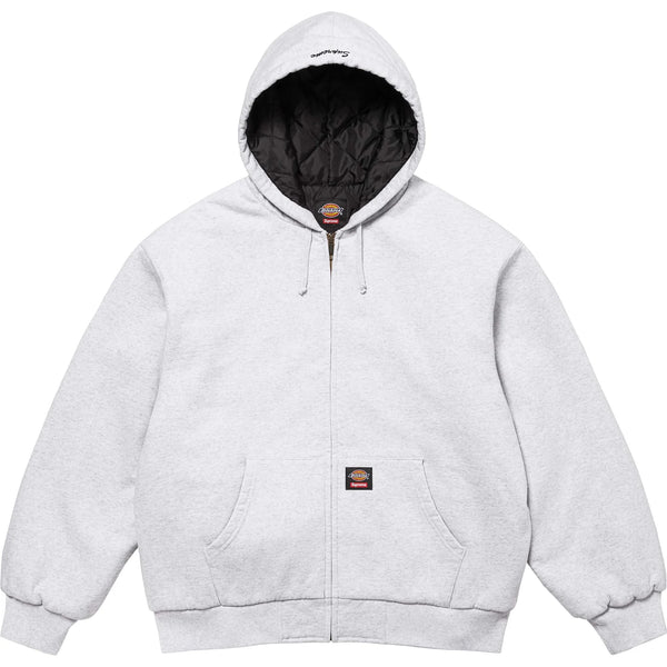 SUPREME DICKIES QUILTED LINED ZIP UP HOODED SWEATSHIRT