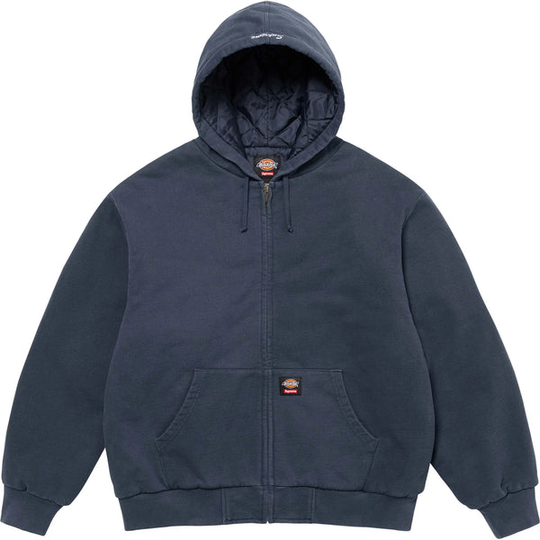 SUPREME DICKIES QUILTED LINED ZIP UP HOODED SWEATSHIRT