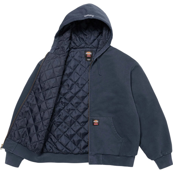 SUPREME DICKIES QUILTED LINED ZIP UP HOODED SWEATSHIRT