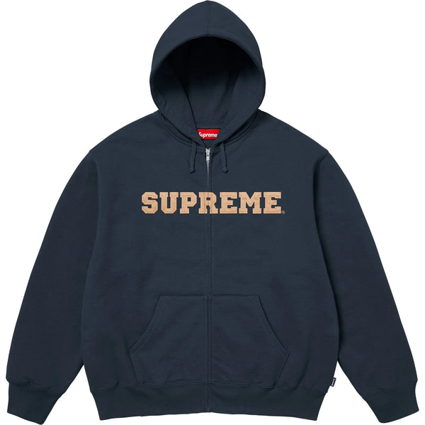 SUPREME COLLEGIATE APPLIQUE ZIP UP HOODED SWEATSHIRT