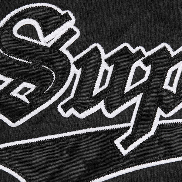 SUPREME QUILTED ZIP UP HOODED SWEATSHIRT