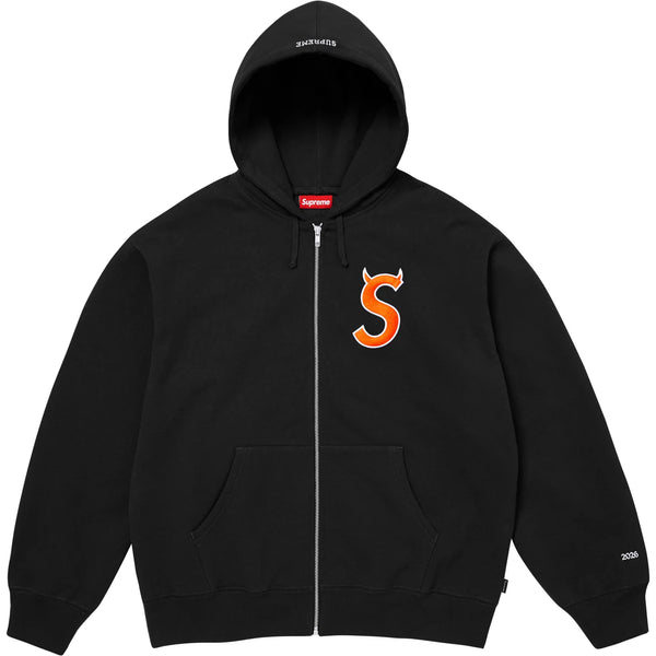 SUPREME DEVIL S LOGO ZIP UP HOODED SWEATSHIRT