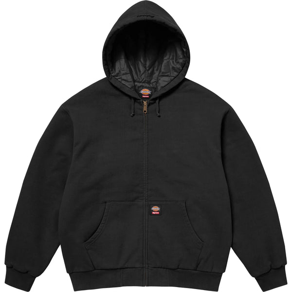 SUPREME DICKIES QUILTED LINED ZIP UP HOODED SWEATSHIRT