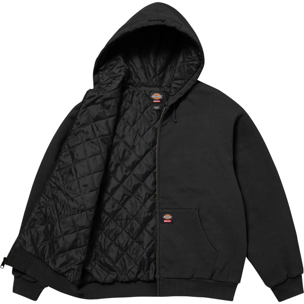 SUPREME DICKIES QUILTED LINED ZIP UP HOODED SWEATSHIRT