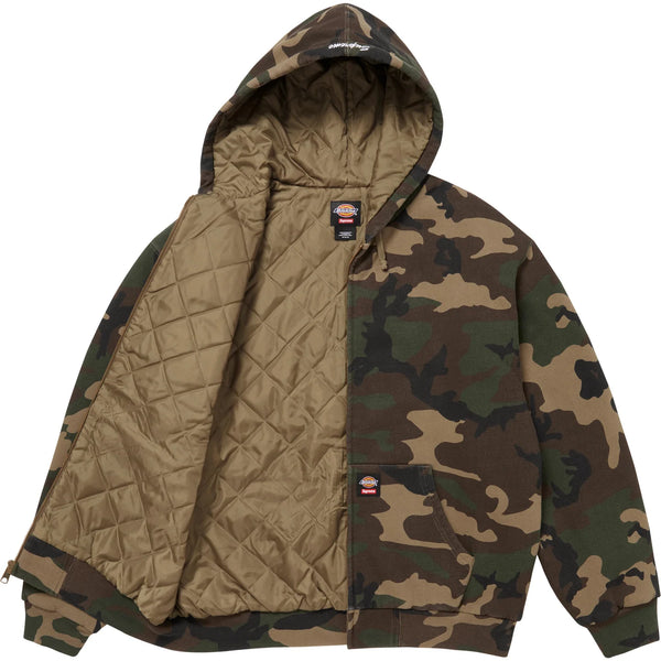 SUPREME DICKIES QUILTED LINED ZIP UP HOODED SWEATSHIRT