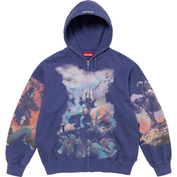 SUPREME FRANK FRAZETTA ZIP UP HOODED SWEATSHIRT