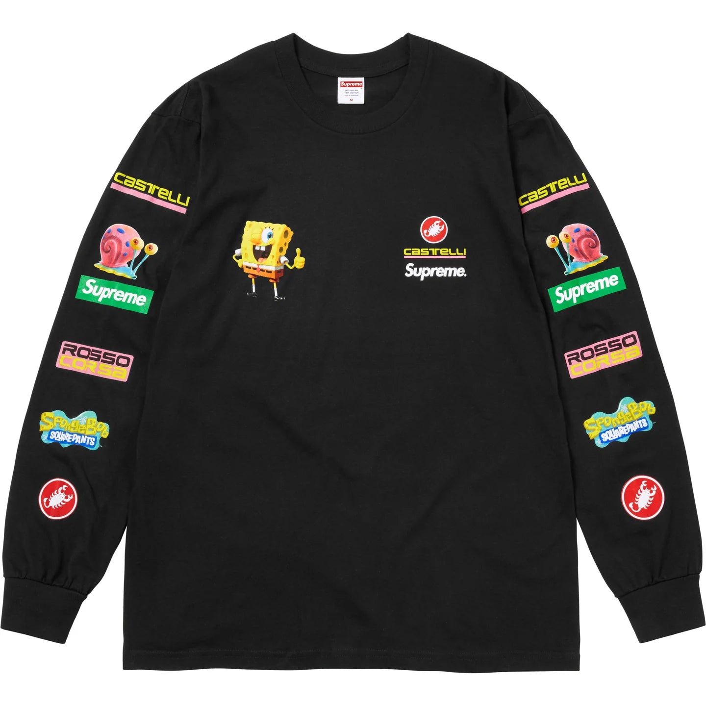 Supreme x SpongeBob Castelli L/S Tee白M Supreme x SpongeBob】Castelli Racing L/S Tee White 25SS