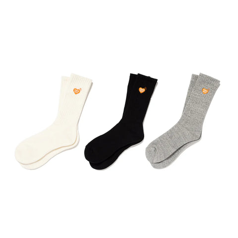 HUMAN MADE PILE SOCKS(ORANGE HEART)