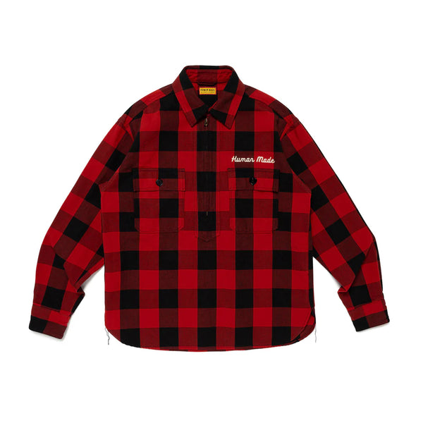 HUMAN MADE CHECK HALF-ZIP SHIRT HM31SH009