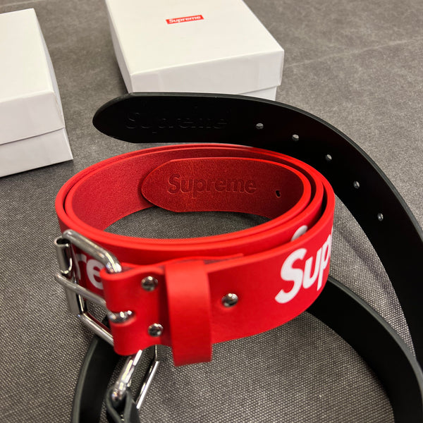 Supreme Repeat Leather Belt - Red (SS23)