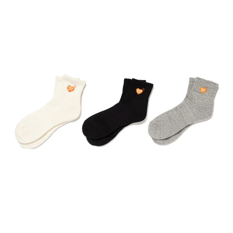 HUMAN MADE SHORT PILE SOCKS(ORANGE HEART)