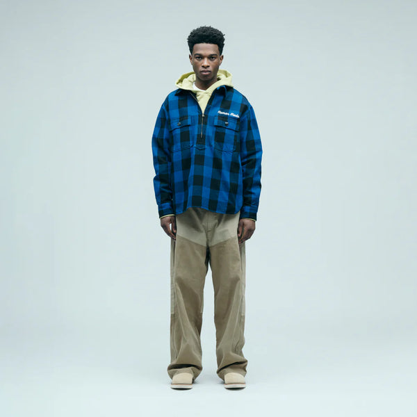 HUMAN MADE CHECK HALF-ZIP SHIRT HM31SH009
