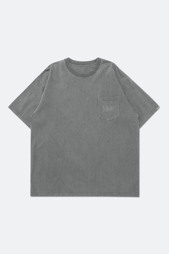 HOOGAH EMBROIDERY WASHED POCKET S/S TEE "GREY"