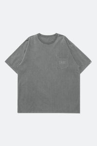HOOGAH EMBROIDERY WASHED POCKET S/S TEE "GREY"