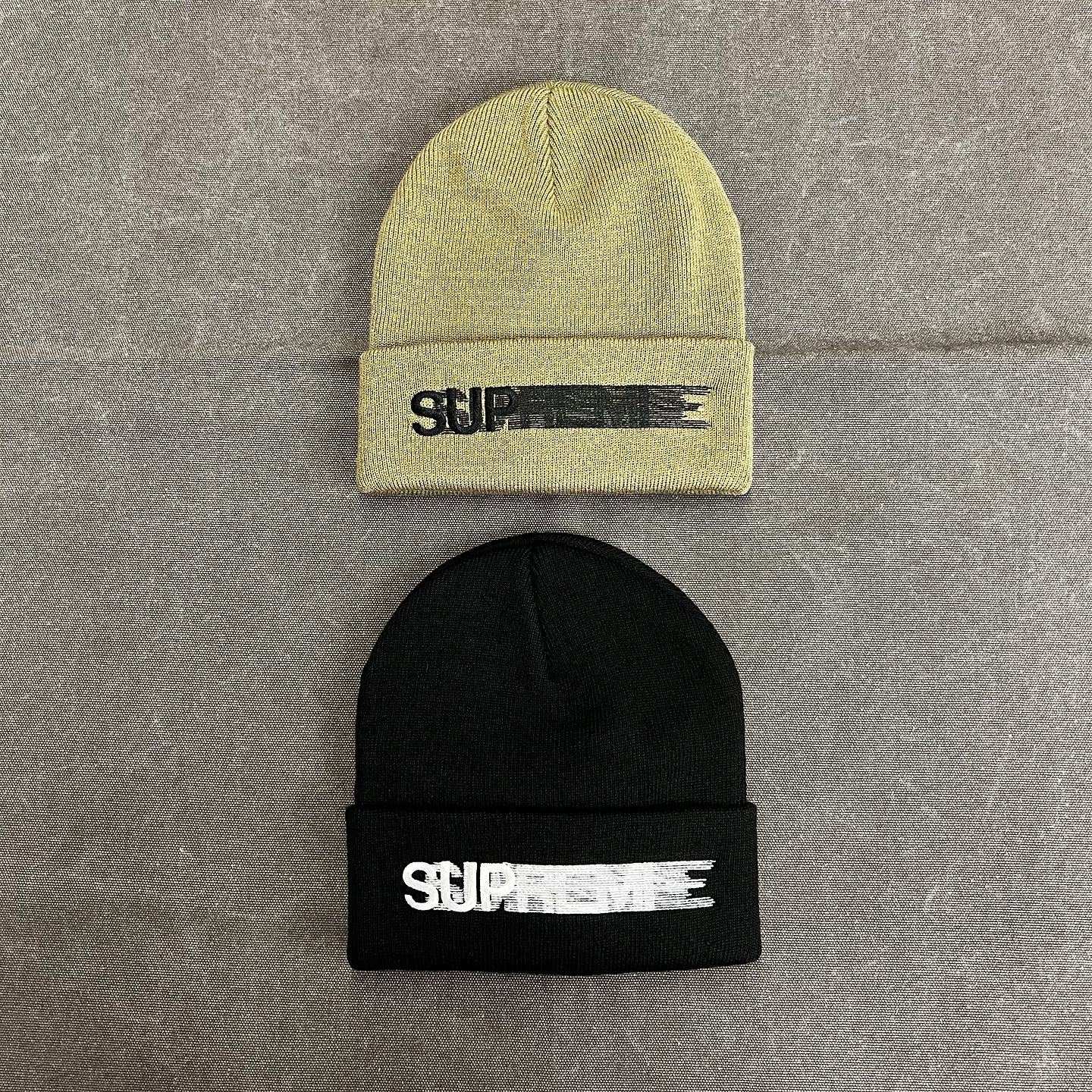 Supreme ブラック ビーニー 黒　モーション Supreme シュプリーム 20SS Motion Logo Beanie モーションロゴ