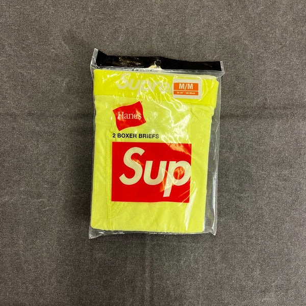 Supreme Hanes Boxer Briefs (2 Pack) Flourescent Yellow