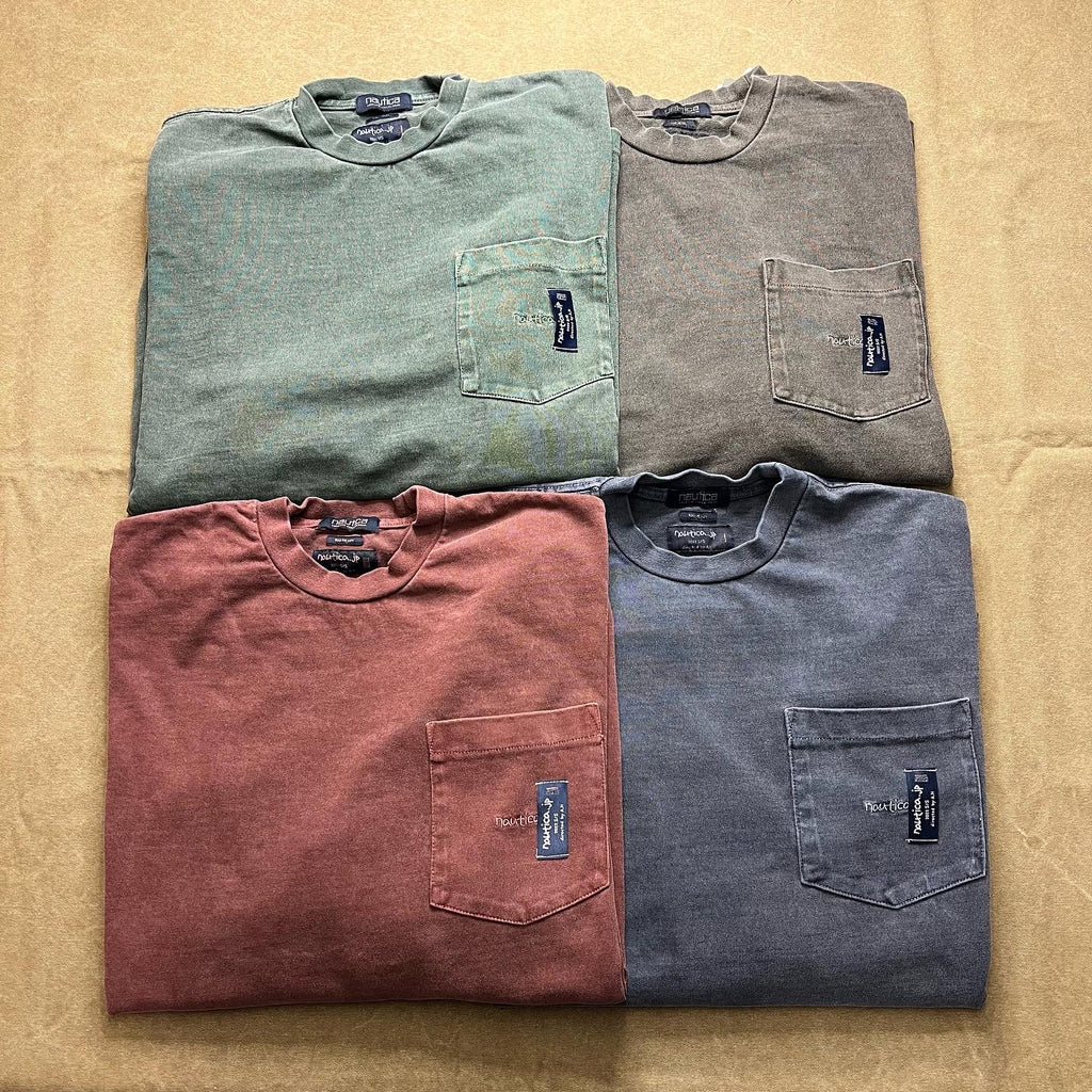 NAUTICA JP PIGMENT DYED “TOO HEAVY” JERSEY POCKET L/S TEE – Trade