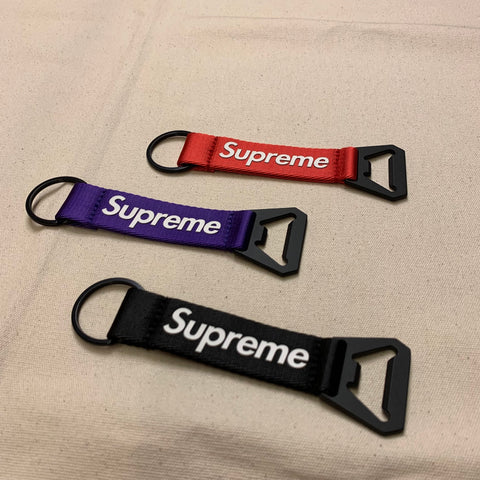 SUPREME BOTTLE OPENER WEBBING KEYCHAIN