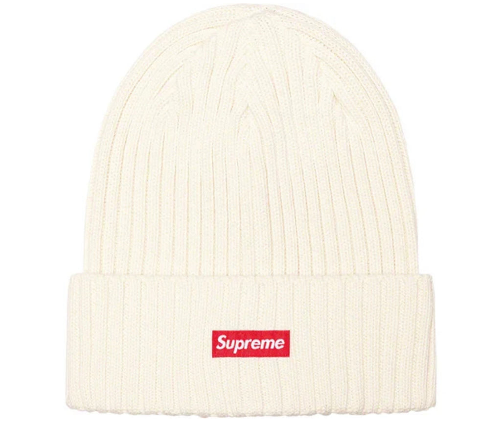 supreme Overdyed Ribbed Beanie 白 ラス1-