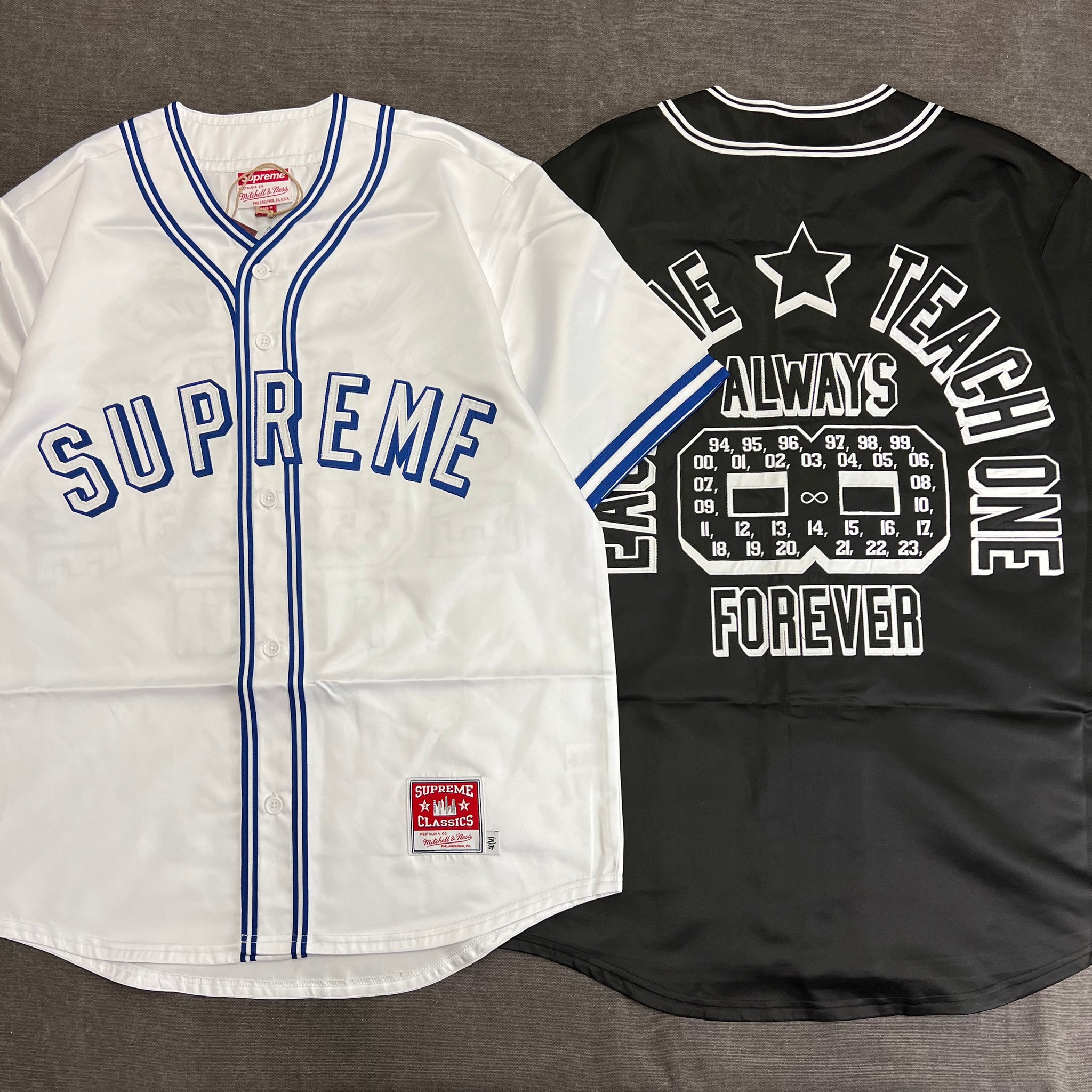 SUPREME MITCHELL & NESS SATIN BASEBALL JERSEY – Trade Point_HK