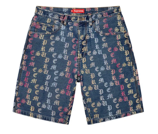 SUPREME GRADIENT JACQUARD DENIM SHORT