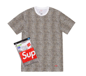SUPREME HANES TAGLESS TEES(2 PACK) SS19 LEOPARD