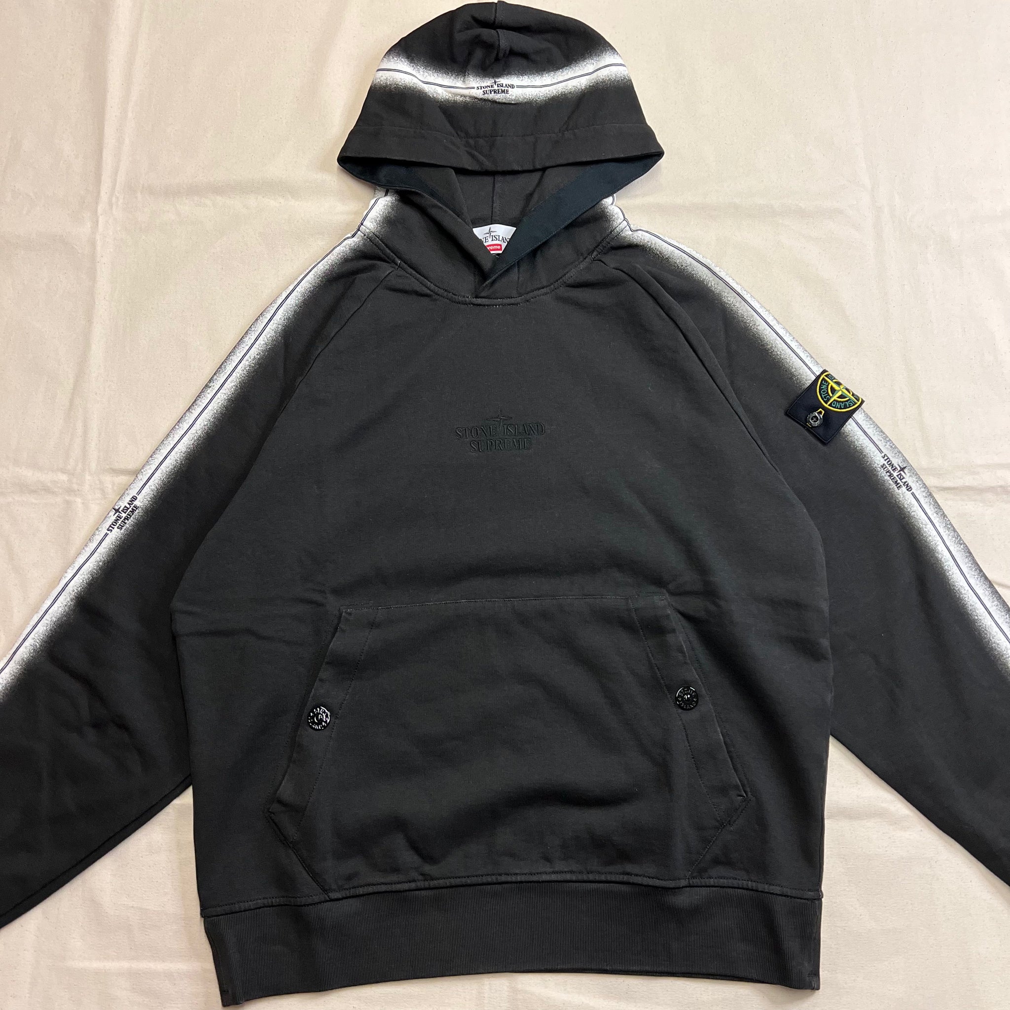 SUPREME STONE ISLAND STRIPE HOODED SWEATSHIRT