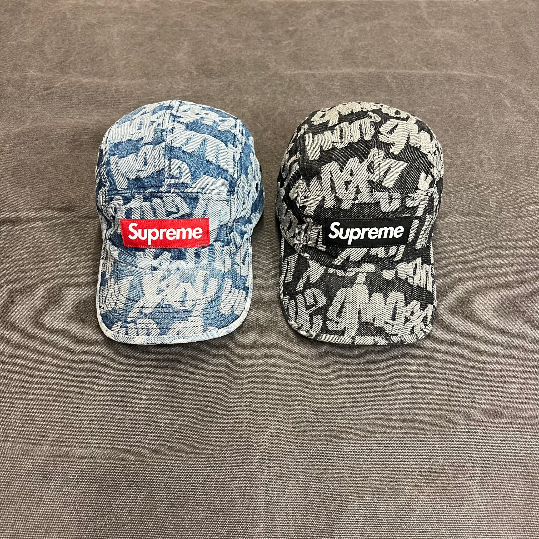 帽子 Supreme Flocked Denim Camp Cap \"Blue Supreme Flocked Denim Camp Cap 