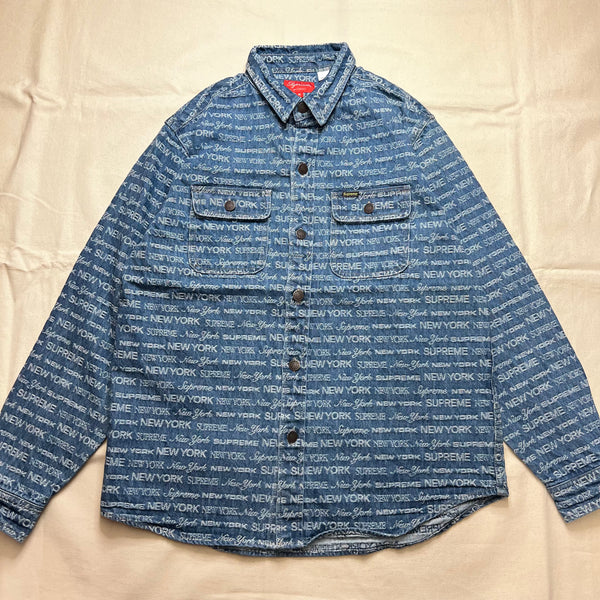 SUPREME MULTI TYPE JACQUARD DENIM SHIRT