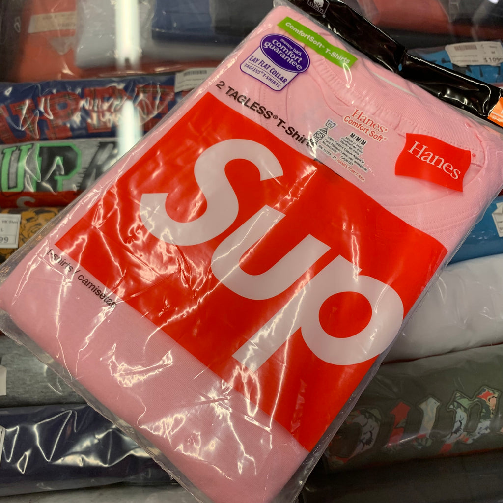 SUPREME HANES TAGLESS TEES(2 PACK) FW21 PINK – Trade Point_HK